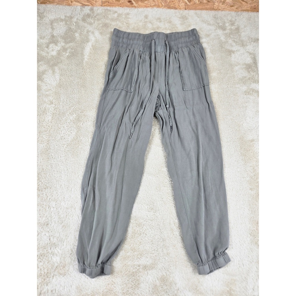 RE WASH Gray Rayon Jogger Pants Elastic Waist Drawstring Women Size‎ Medium